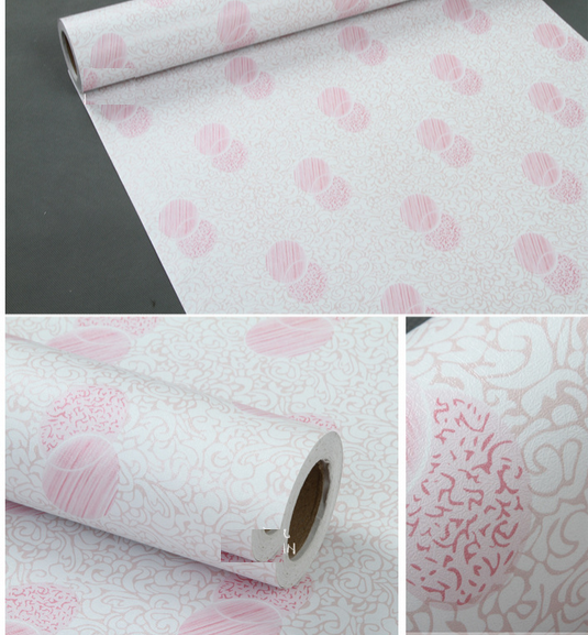 Decal cuộn họa tiết tròn màu hồng 1